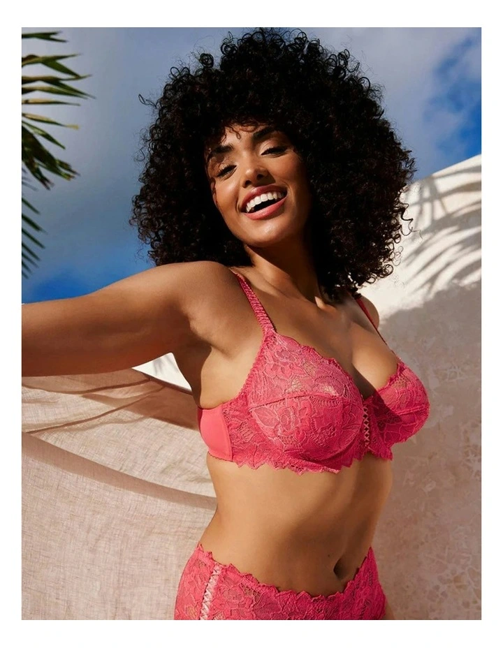 Arum Underwire Balconette Lace Bra in Paradise Pink image 3