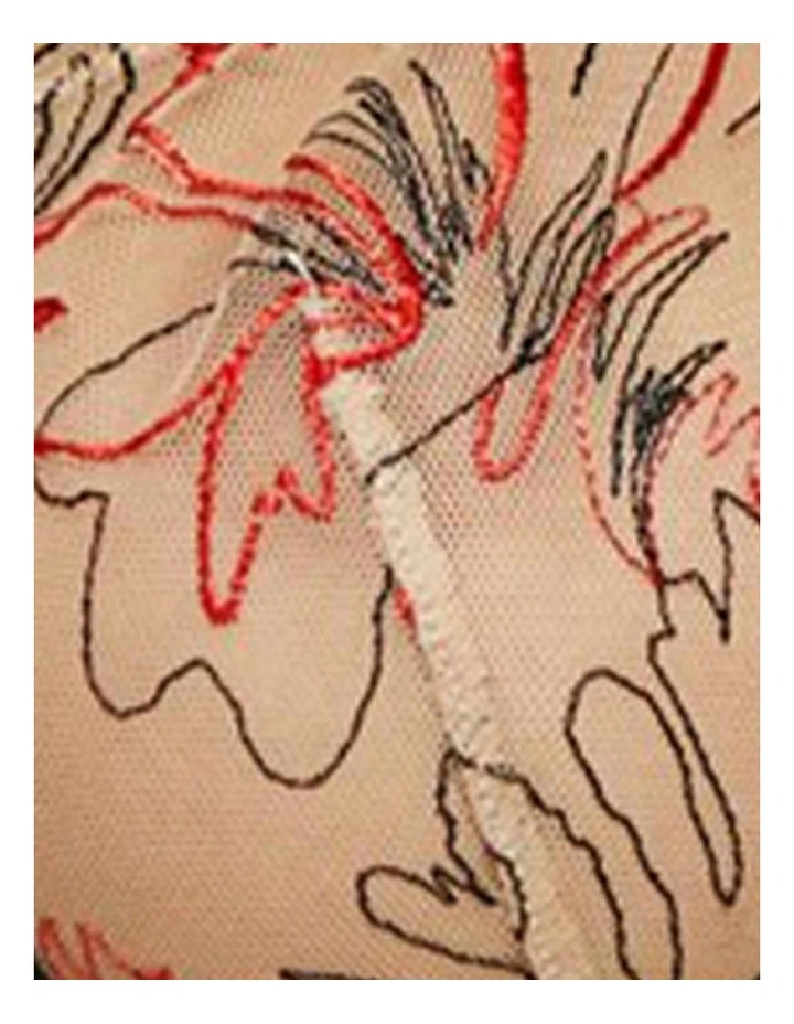 Alberta Sheer Embroidery Half Cup Wired Bra in Black image 6