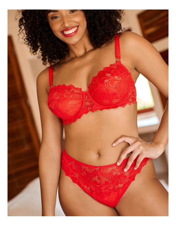 Arum Prima Underwire Lace Bra in Poppy Red image 3