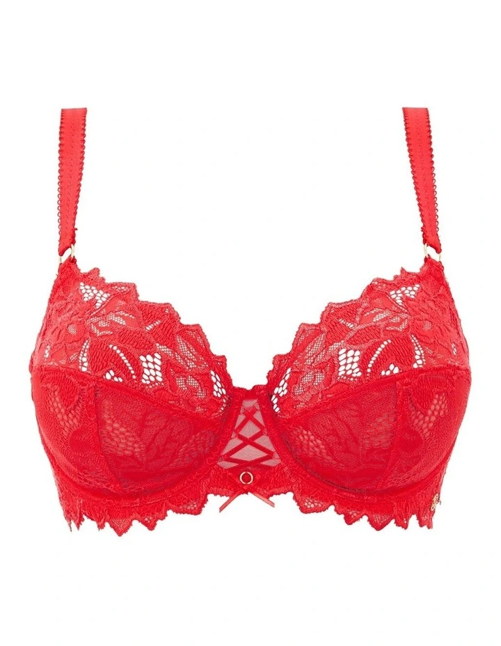 Arum Prima Underwire Lace Bra in Poppy Red image 6