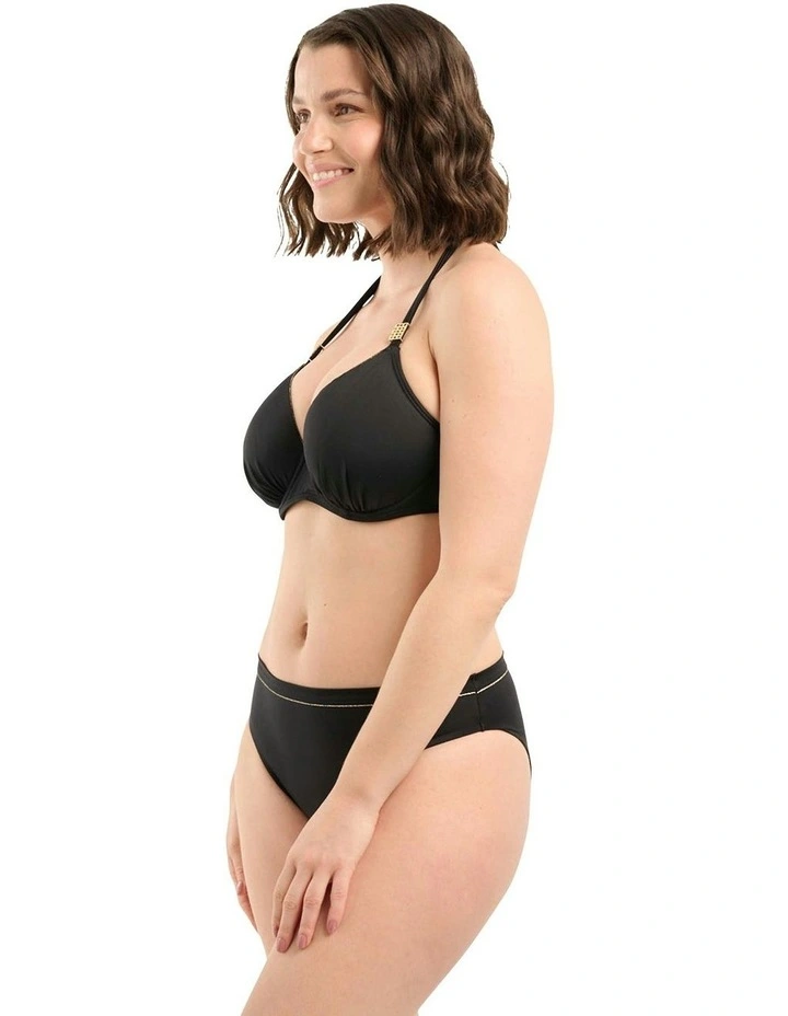 Speekaboo Shape Wired Moulded Halter Bikini Top in Black image 7