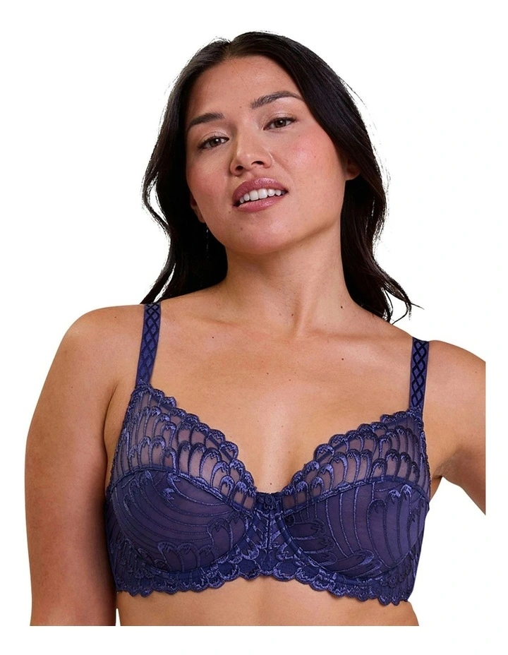 Narcisse Embroidered Full Cup Underwire Bra in Bellwether Blue image 1