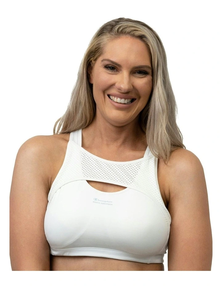 High Impact Active Crop Top Sports Bra in White image 1