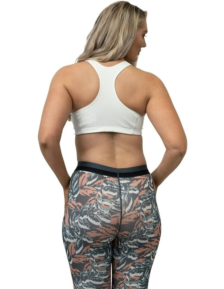 High Impact Active Crop Top Sports Bra in White image 3