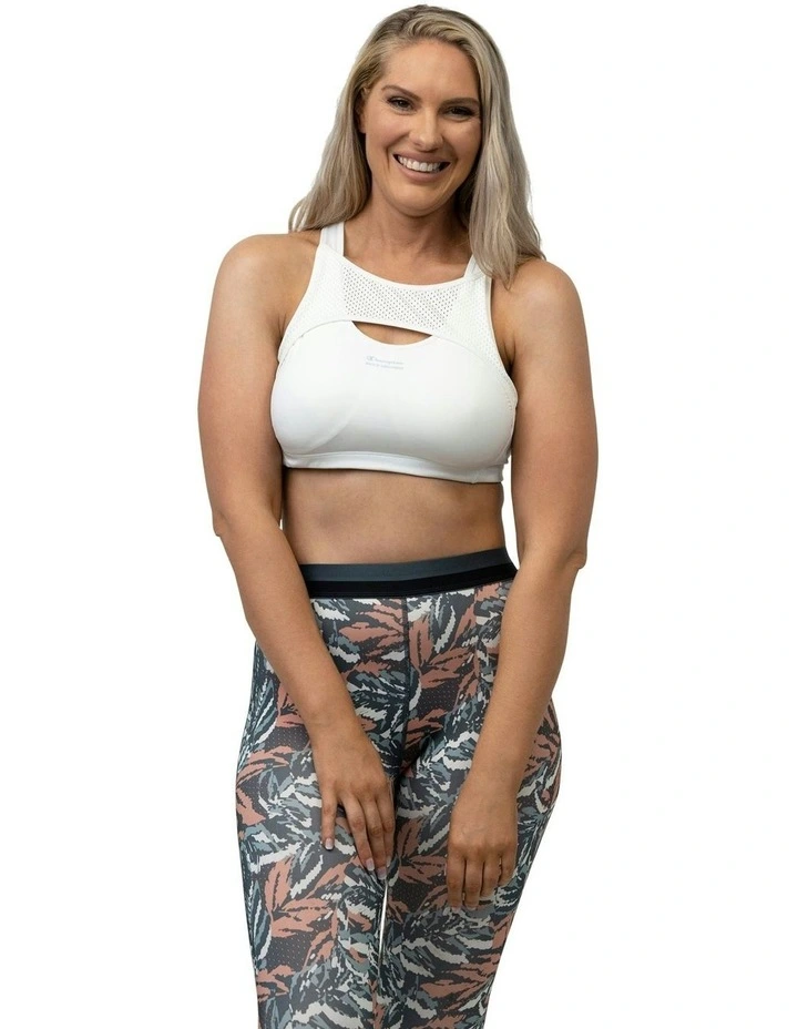 High Impact Active Crop Top Sports Bra in White image 5