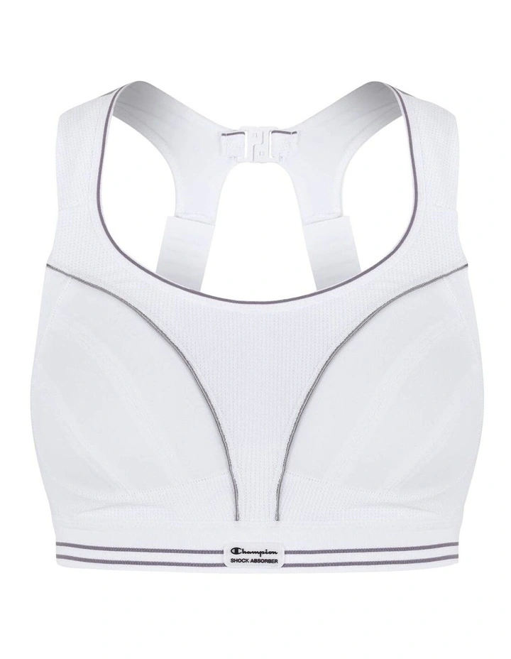 Ultimate Run Sports Bra in White image 6