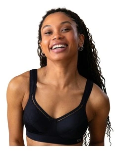 Active Classic Support Wirefree Sports Bra in Black