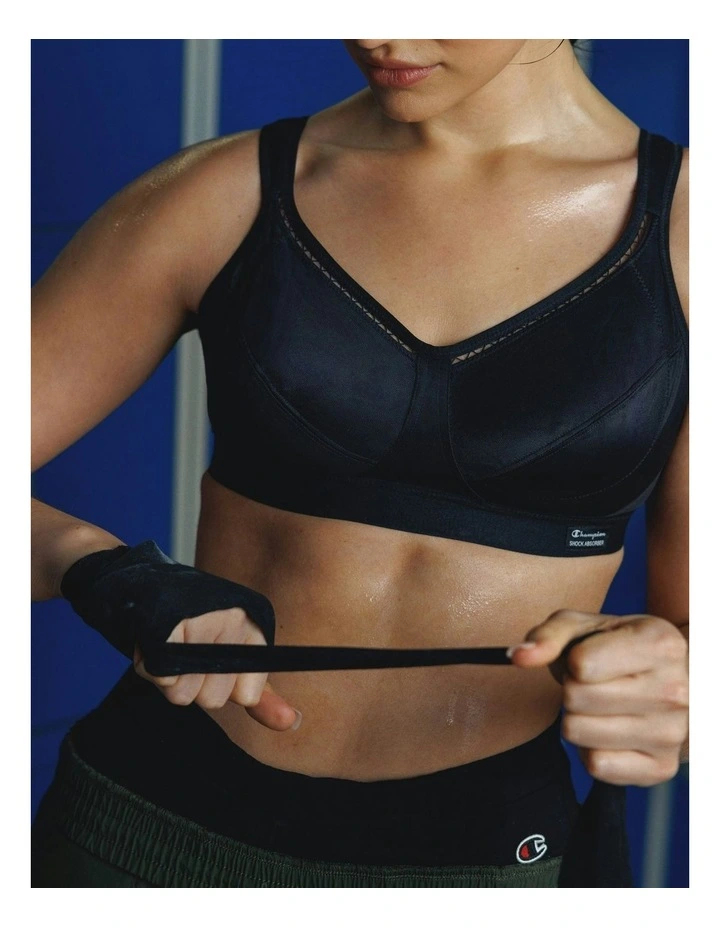 Active Classic Support Wirefree Sports Bra in Black image 3
