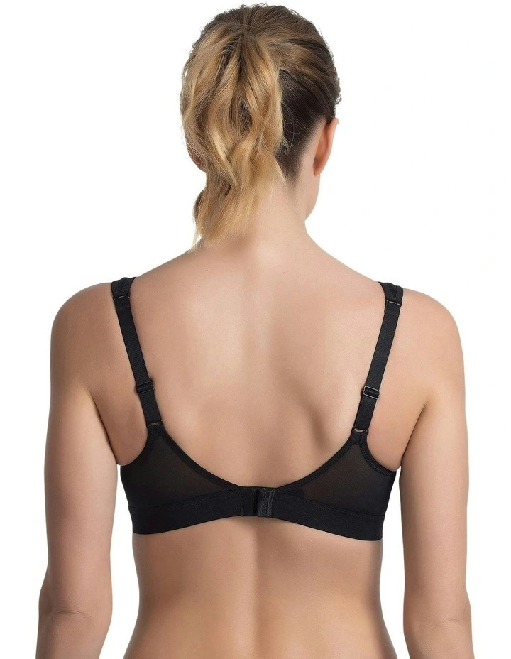 Active Classic Support Wirefree Sports Bra in Black image 5