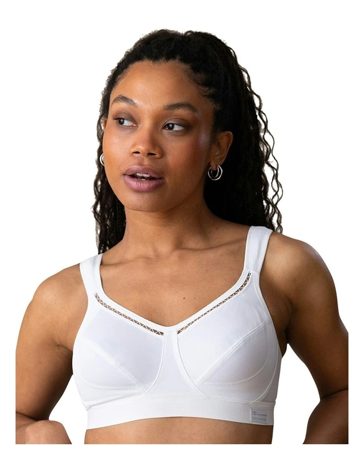 Active Classic Support Wirefree Sports Bra in White image 1