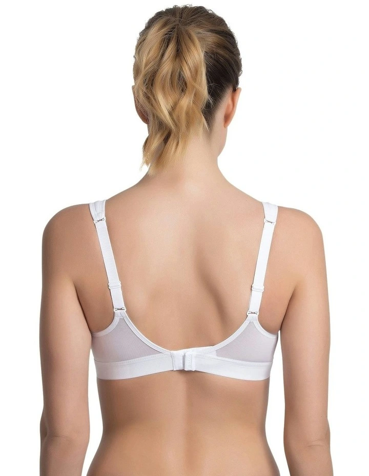 Active Classic Support Wirefree Sports Bra in White image 4