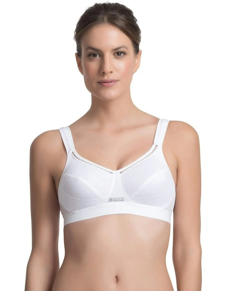 Active Classic Support Wirefree Sports Bra in White image 5