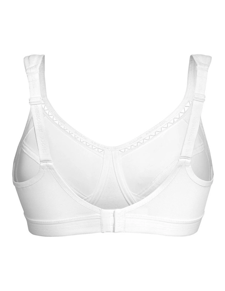 Active Classic Support Wirefree Sports Bra in White image 7