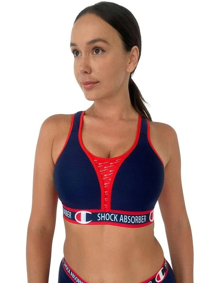 Ultimate Run Padded High Impact Sports Bra in Athletic Navy image 7