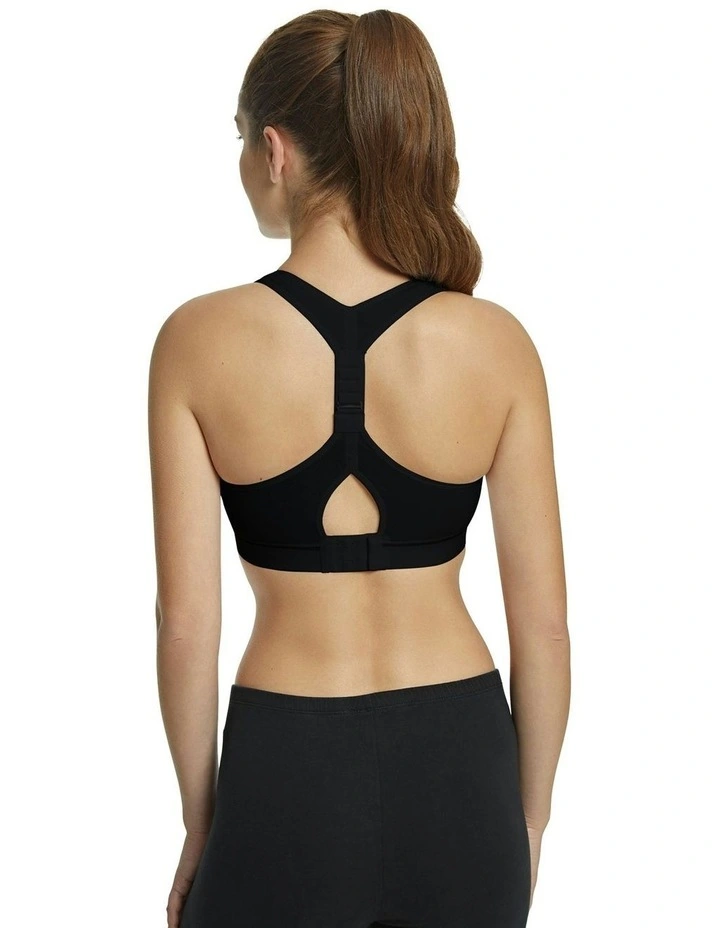 Impact Free Cotton Blend Racerback Teen Sports Bra in Black image 4