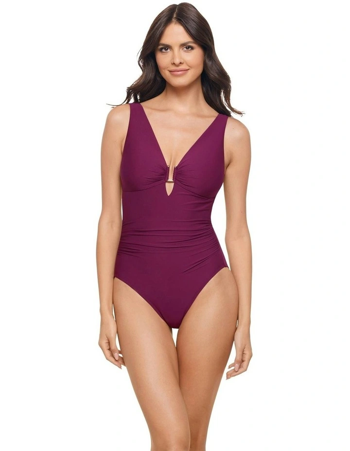 Marquis Kristi Plunge One Piece in Purple image 4
