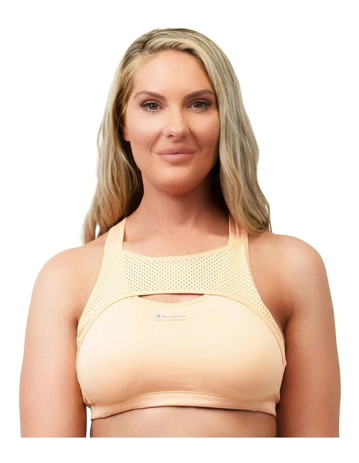 High Impact Active Crop Top Sports Bra in Peach image 1