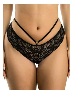 Olivia Strappy Detail Lace Hipster Brief in Black