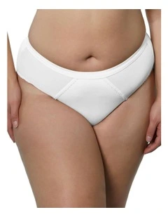 Micro Dressy French Cut High Waist Brief in Pearl White
