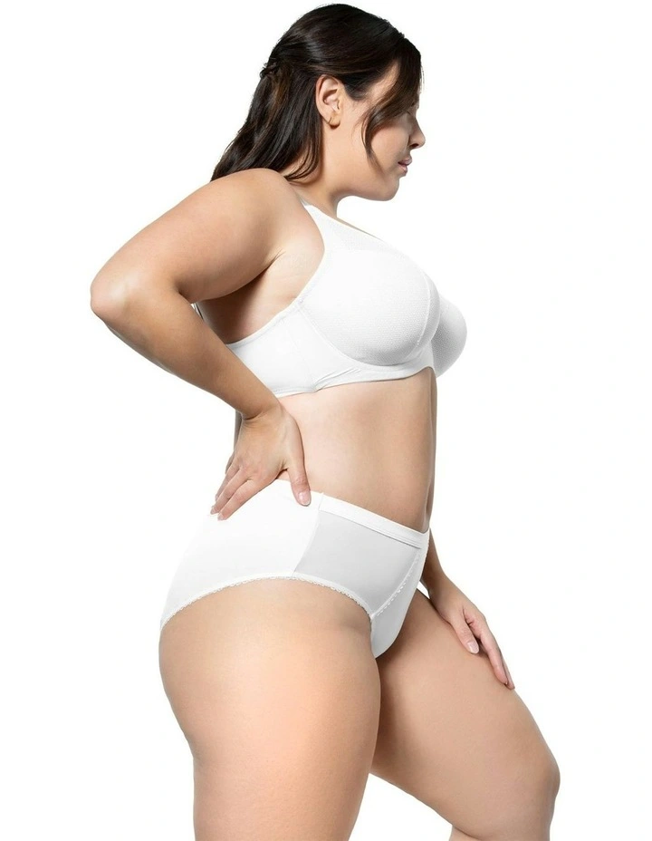 Micro Dressy French Cut High Waist Brief in Pearl White image 3