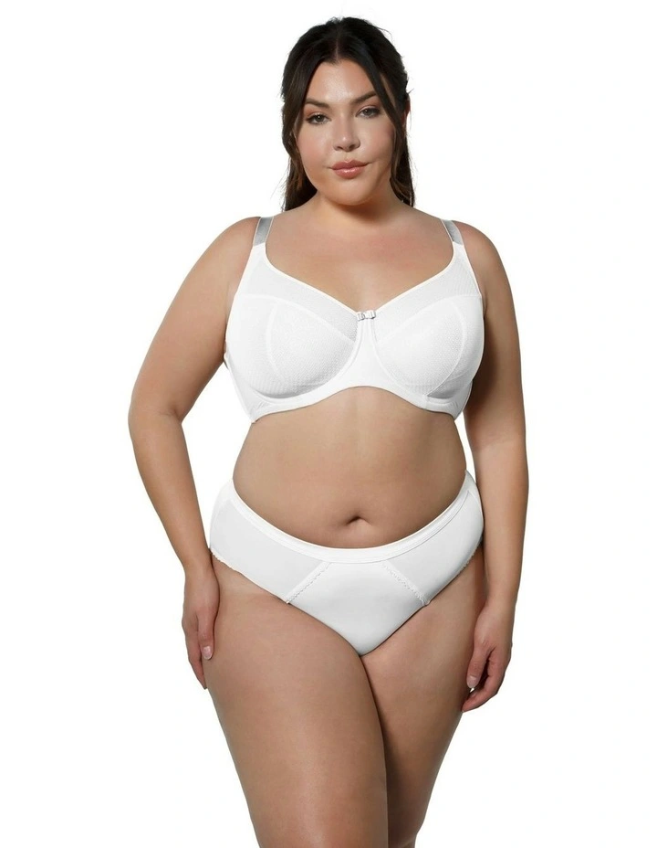 Micro Dressy French Cut High Waist Brief in Pearl White image 5