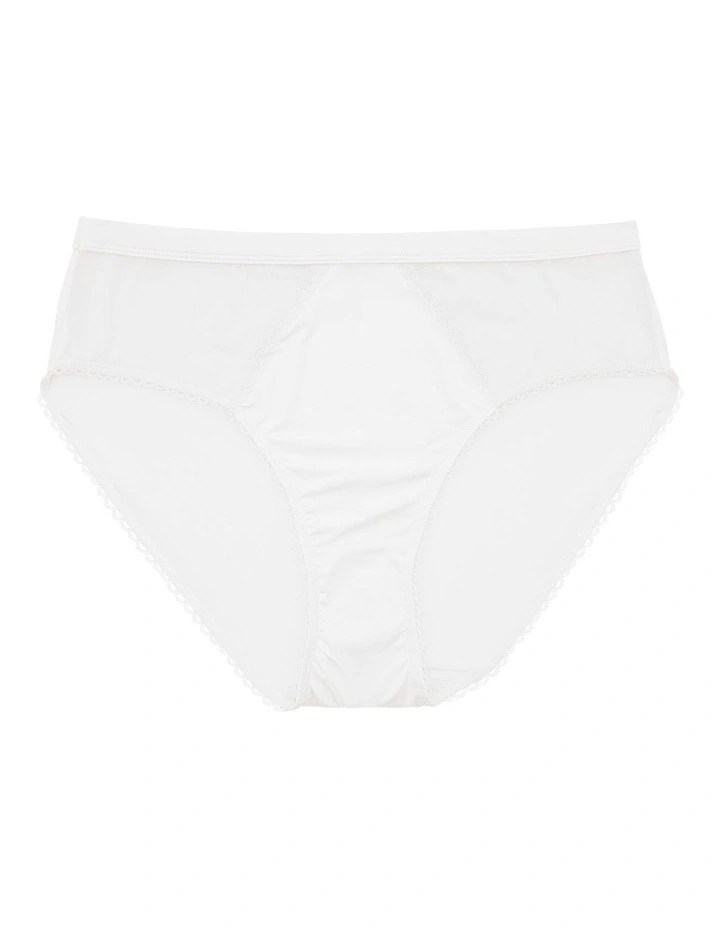 Micro Dressy French Cut High Waist Brief in Pearl White image 6