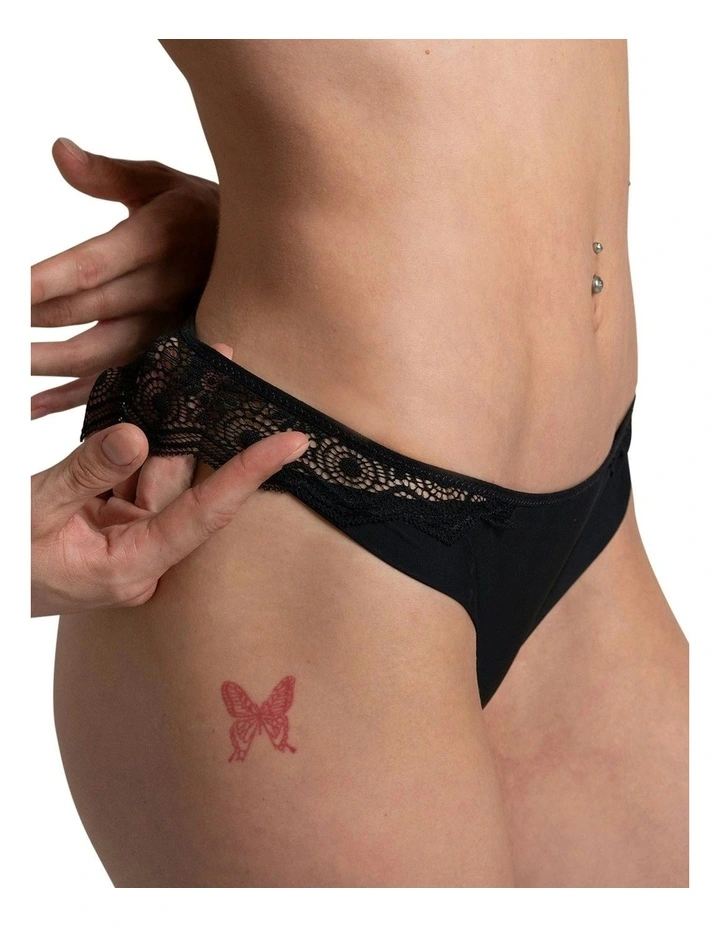 Georgia Brazilian Lace Brief in Black image 1