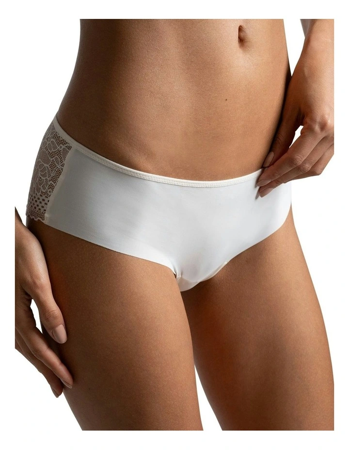 Pila Hipster Microfibre And Lace Shorty Brief in White image 1