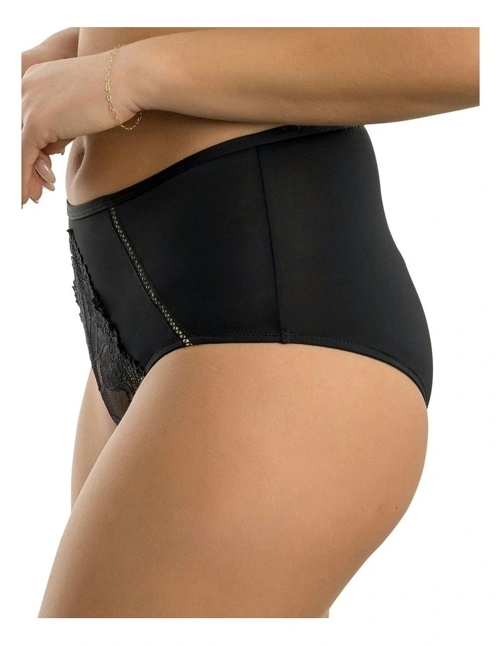 Charlene High Waist Brief With Lace in Black image 3