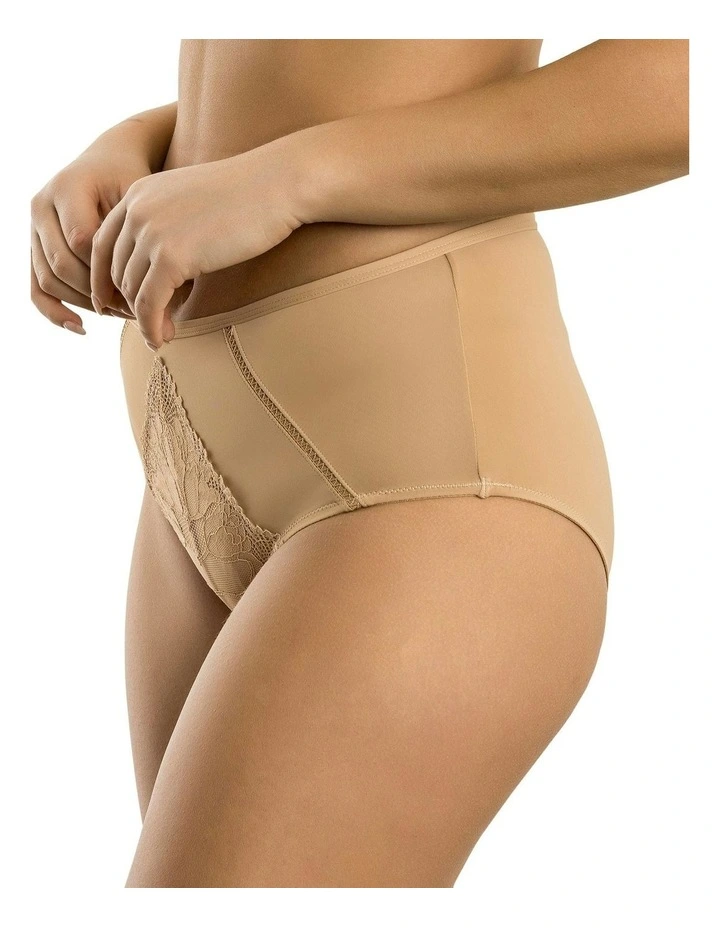Charlene High Waist Brief With Lace in Warm Sand image 3