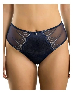 Pearl French Cut High Waist Brief in Blue
