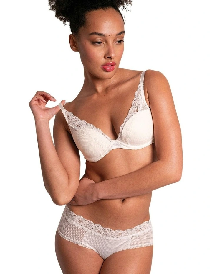 Brooklyn Shorty Hipster Brief With Lace in White image 3