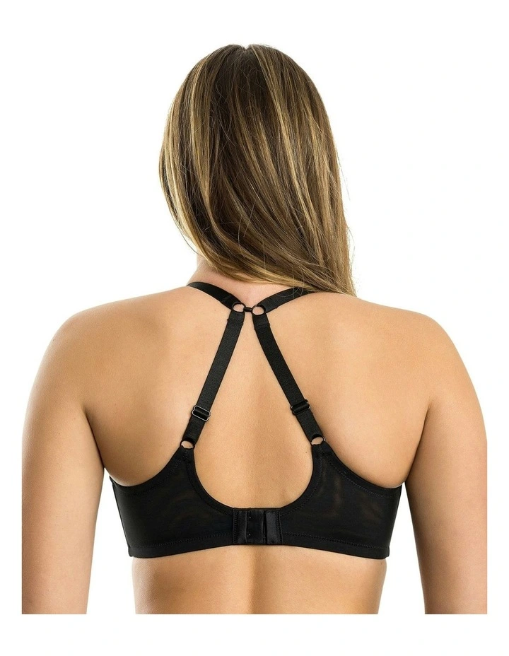 Olivia Wired Strappy Unlined Lace Plunge Bra in Black image 2