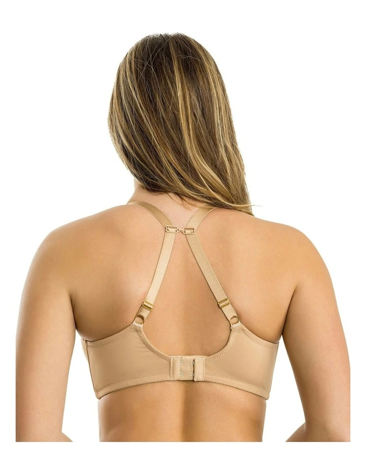 Charlene Lightly Padded Supportive Balconette Bra With Lace in Beige image 2
