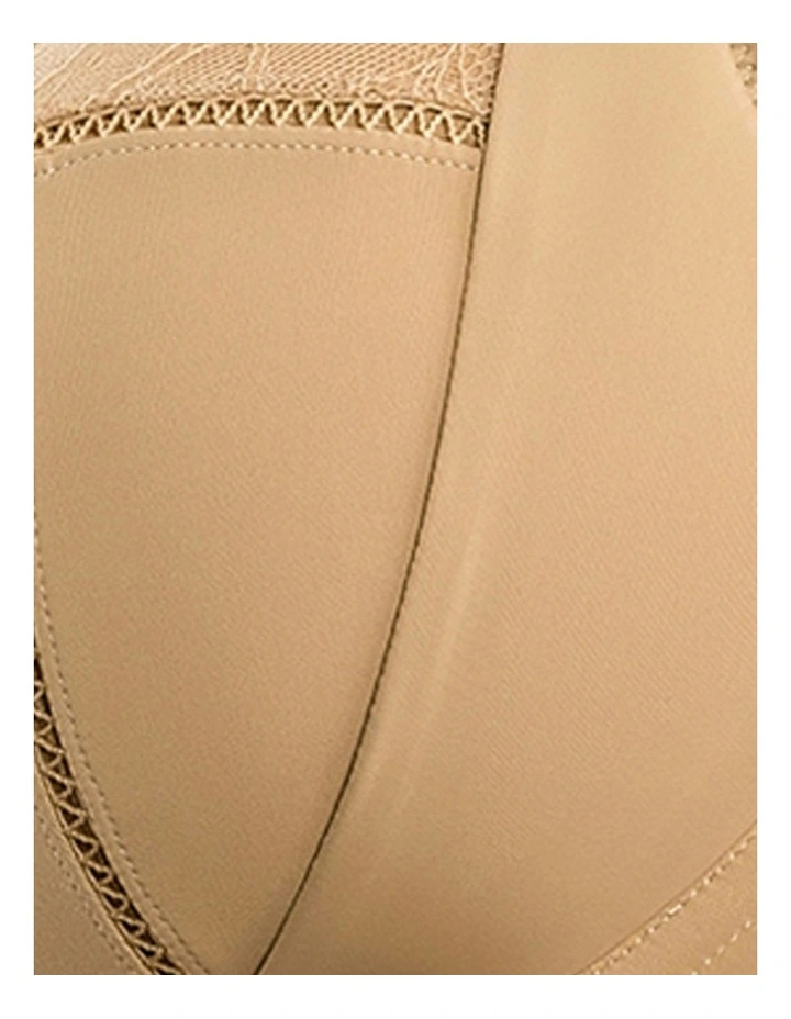 Charlene Lightly Padded Supportive Balconette Bra With Lace in Beige image 4
