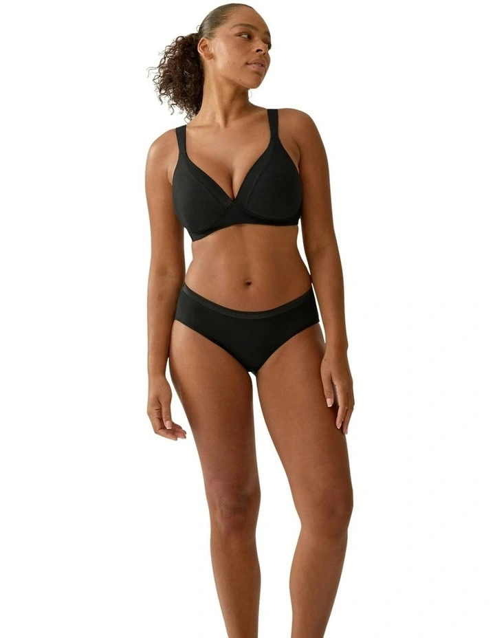 Wednesday Jacquard Wireless T-shirt Bra With Padded Straps in Black image 4