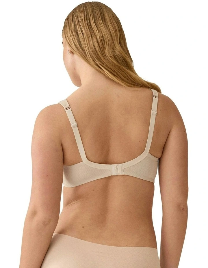 Wednesday Jacquard Wireless T-shirt Bra With Padded Straps in Light Beige image 4