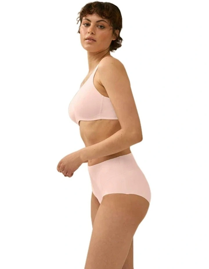 The Wednesday Wireless T-shirt Bra with Padded Straps in Blush image 3