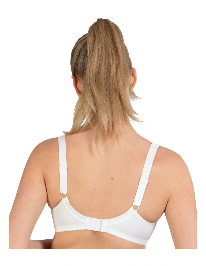 Pocketed Mastectomy Bra with Cotton Lining in Ecru image 2