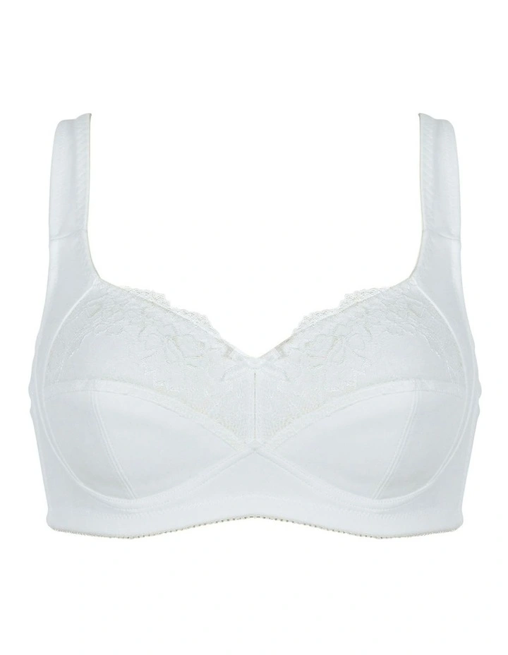 Pocketed Mastectomy Bra with Cotton Lining in Ecru image 5
