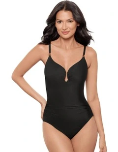 Razzle Dazzle Antheia Plunge Underwired Shaping Swimsuit in Black