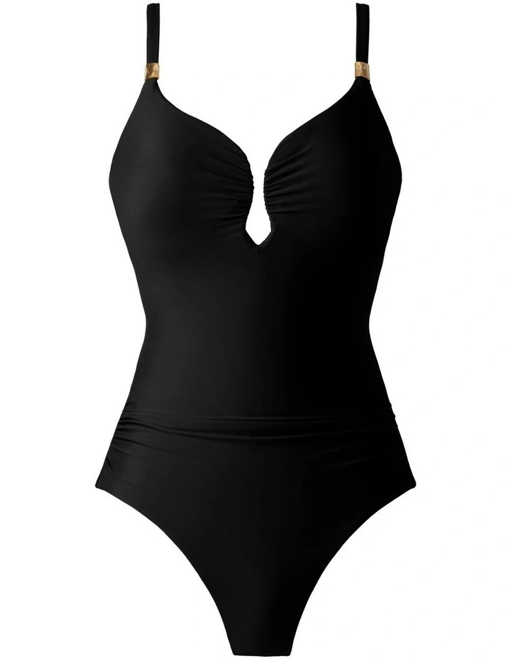 Razzle Dazzle Antheia Plunge Underwired Shaping Swimsuit in Black image 6