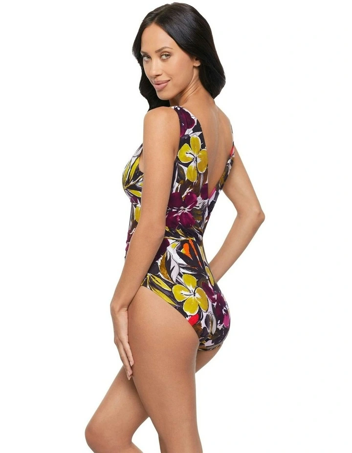 Hot House Kristi Plunge One-Piece Shaping Swimsuit in Multi image 4