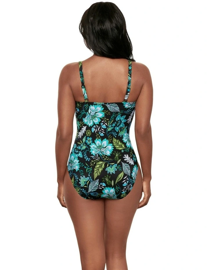 Florica Kara Underwired Square Neck Shaping Swimsuit in Black Multi image 2