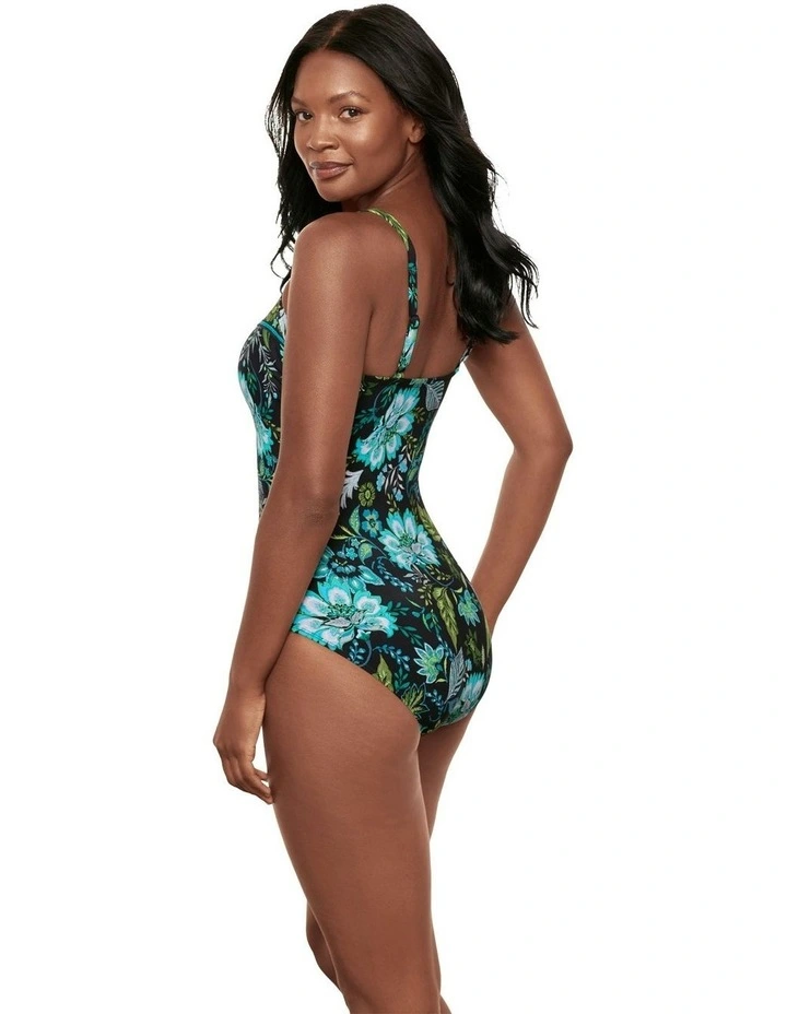 Florica Kara Underwired Square Neck Shaping Swimsuit in Black Multi image 4