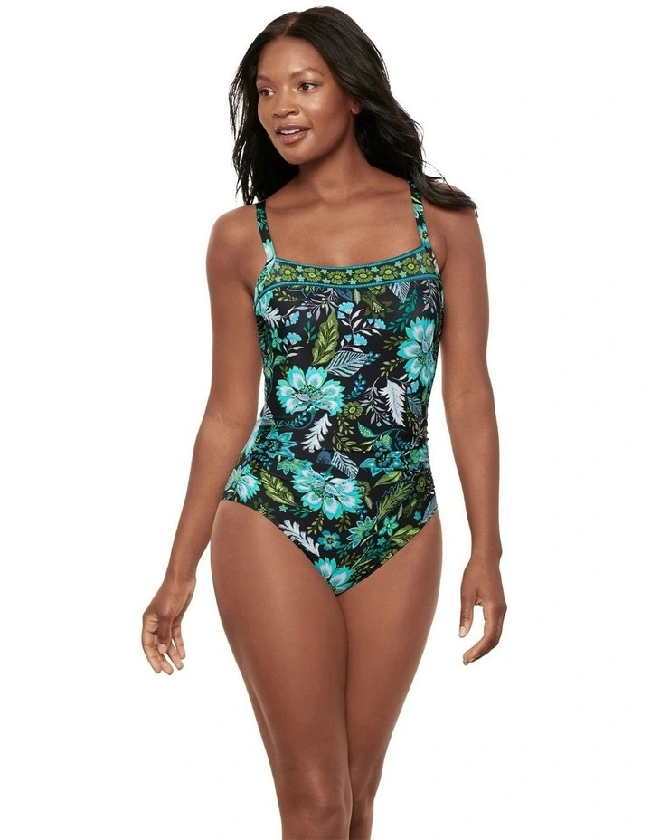 Florica Kara Underwired Square Neck Shaping Swimsuit in Black Multi image 5