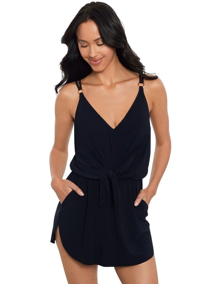 Obi One Kami Short Swimdress with Hidden Shaping in Black image 1