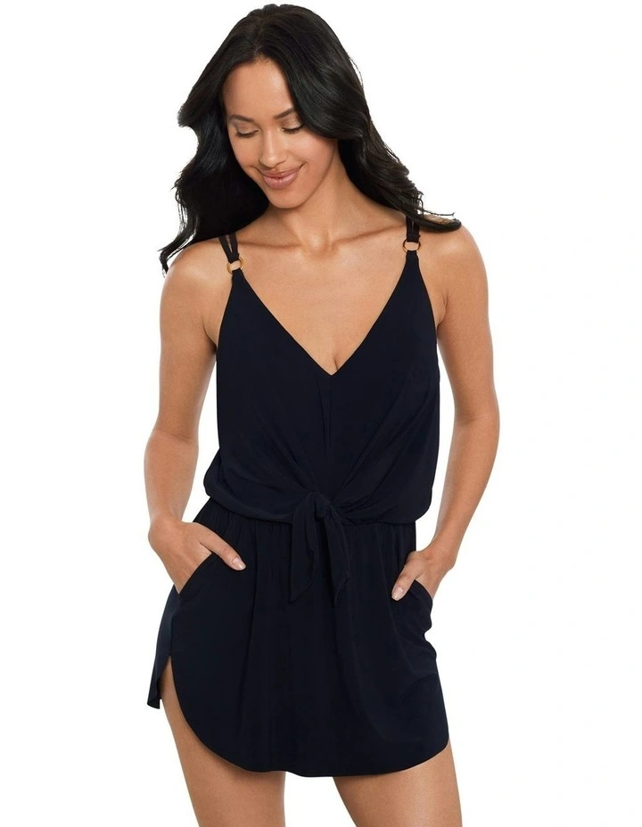Obi One Kami Short Swimdress with Hidden Shaping in Black image 1