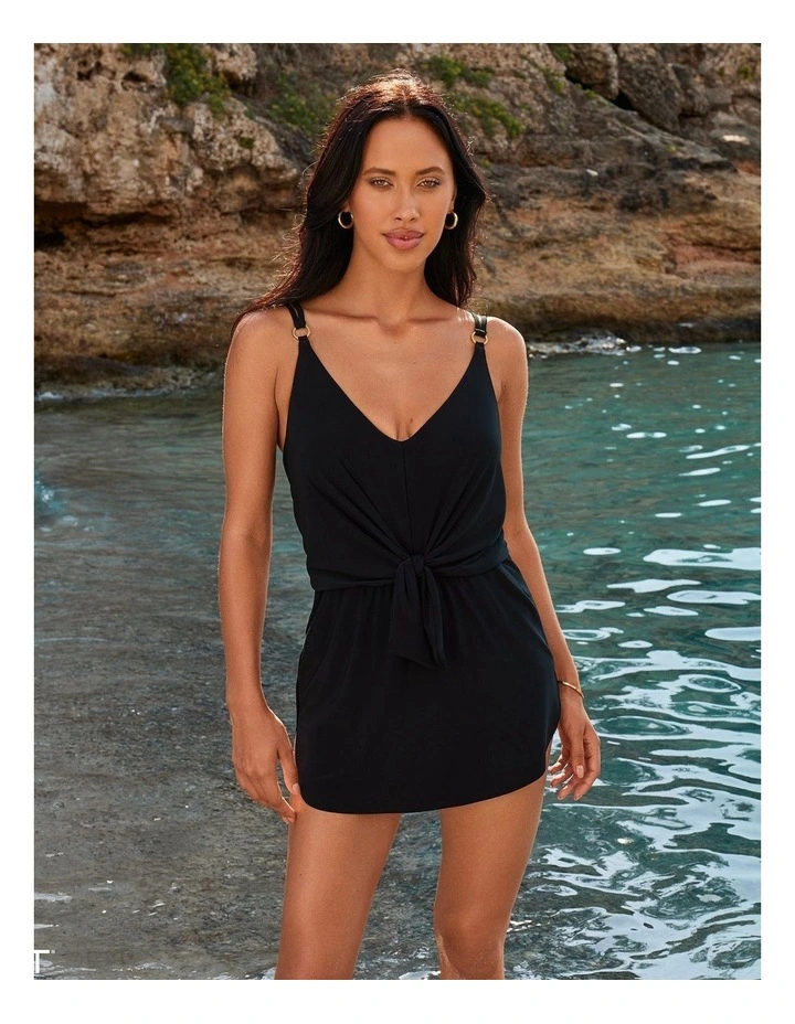 Obi One Kami Short Swimdress with Hidden Shaping in Black image 3