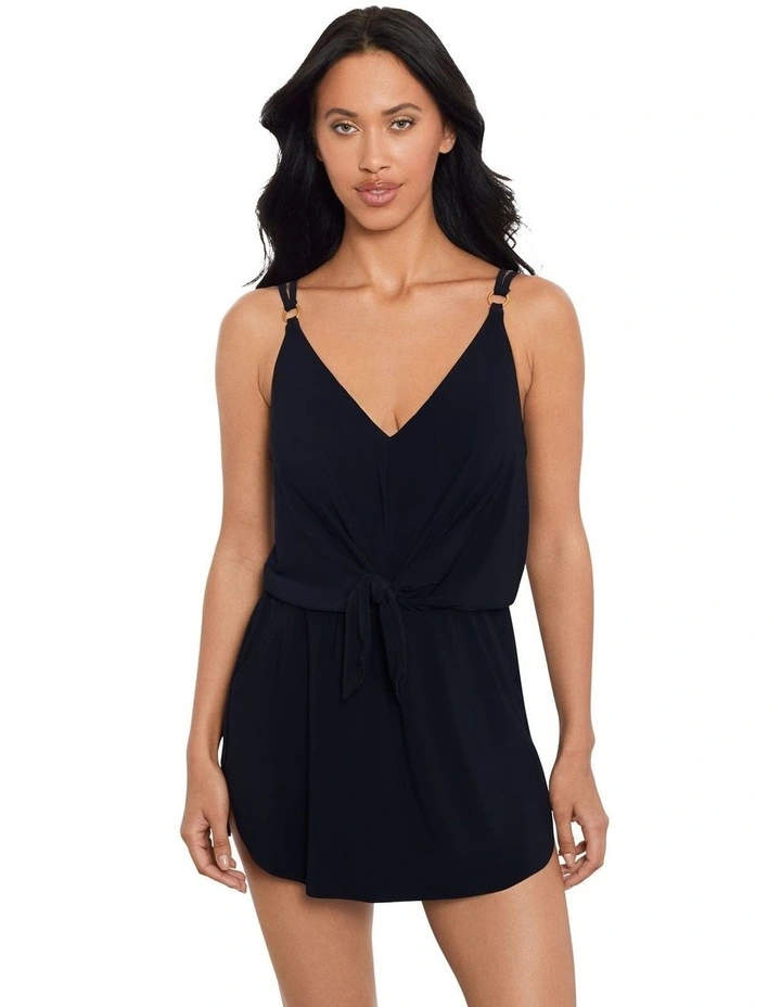 Obi One Kami Short Swimdress with Hidden Shaping in Black image 5